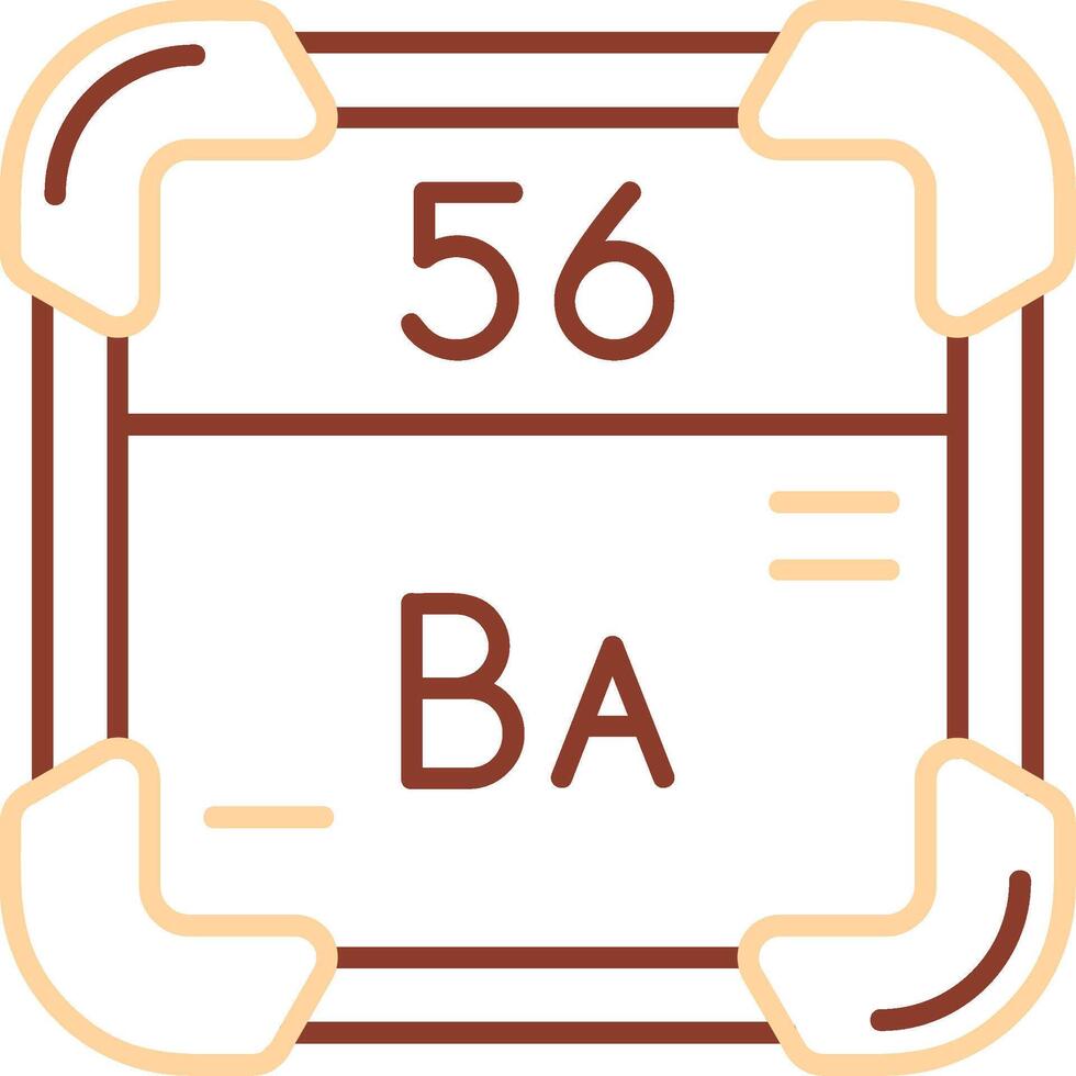 Barium Linie zwei Farbe Symbol vektor