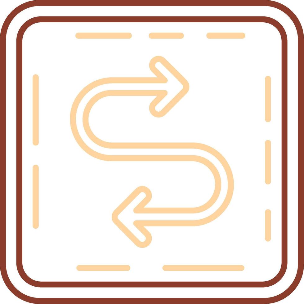 sicksack- linje två Färg ikon vektor