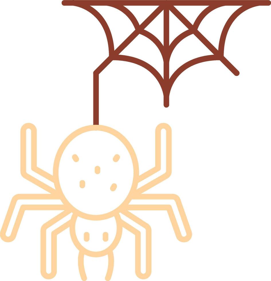 Spinnenlinie zweifarbiges Symbol vektor