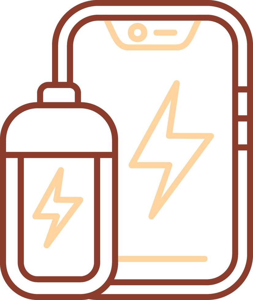 Batterieleitung zweifarbiges Symbol vektor