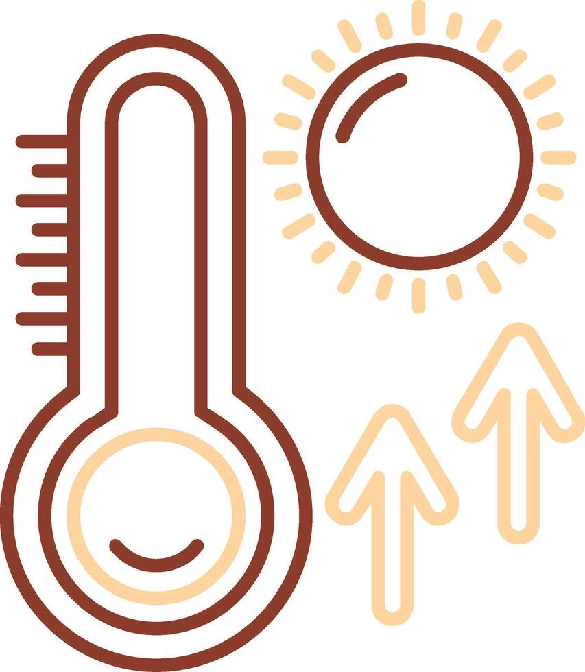 termometer linje två färgikonen vektor