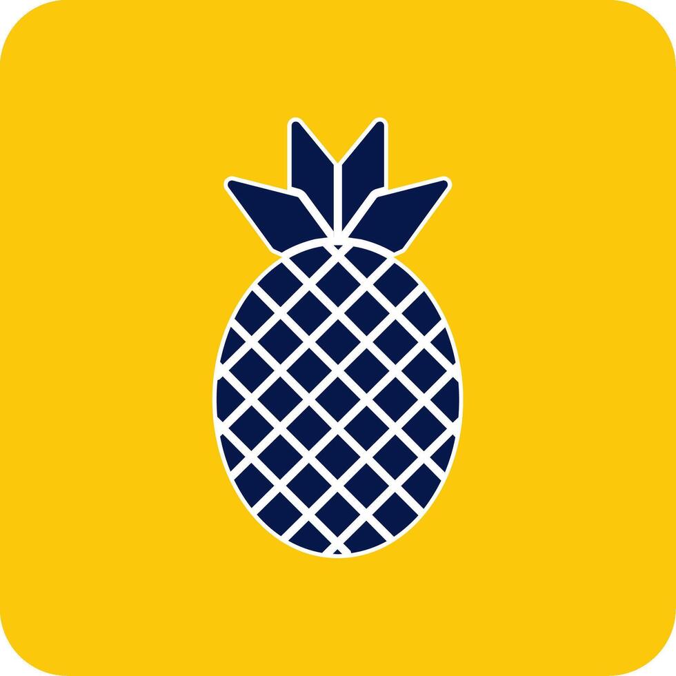 Ananas Glyphe Platz zwei Farbe Symbol vektor