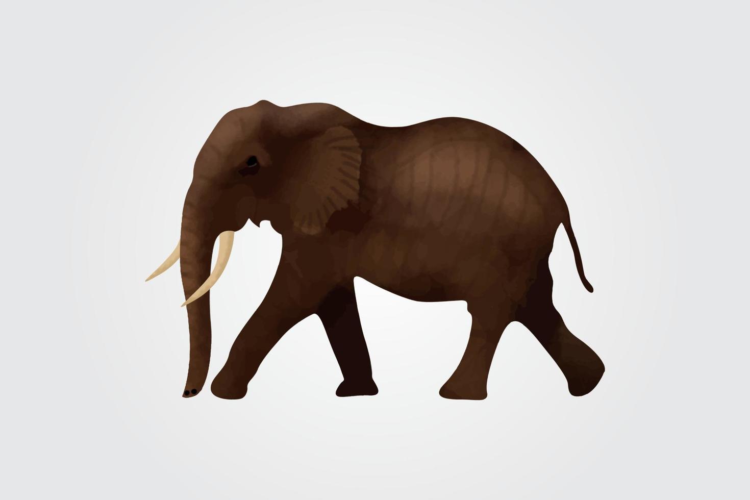 Elefant-Silhouette-Vektor-Illustration isoliert auf weißem Hintergrund vektor
