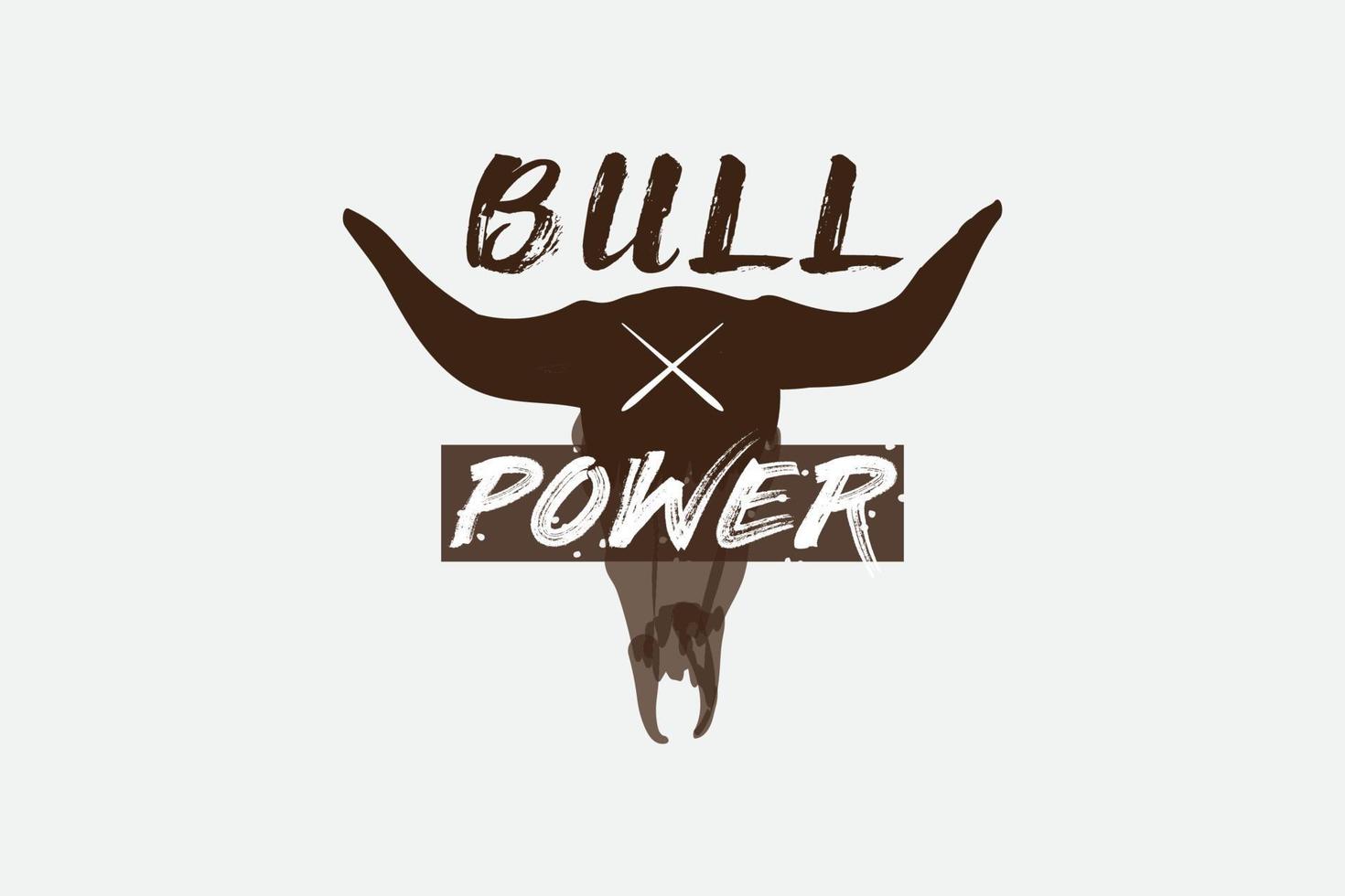 Jagd-T-Shirt-Design-Vektor-Bull-Power. einen Jagdvektor enthalten. vektor