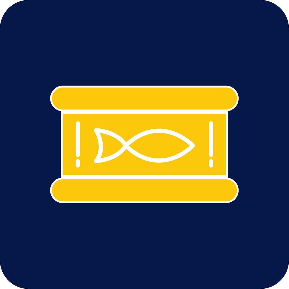Thunfisch Glyphe Platz zwei Farbe Symbol vektor
