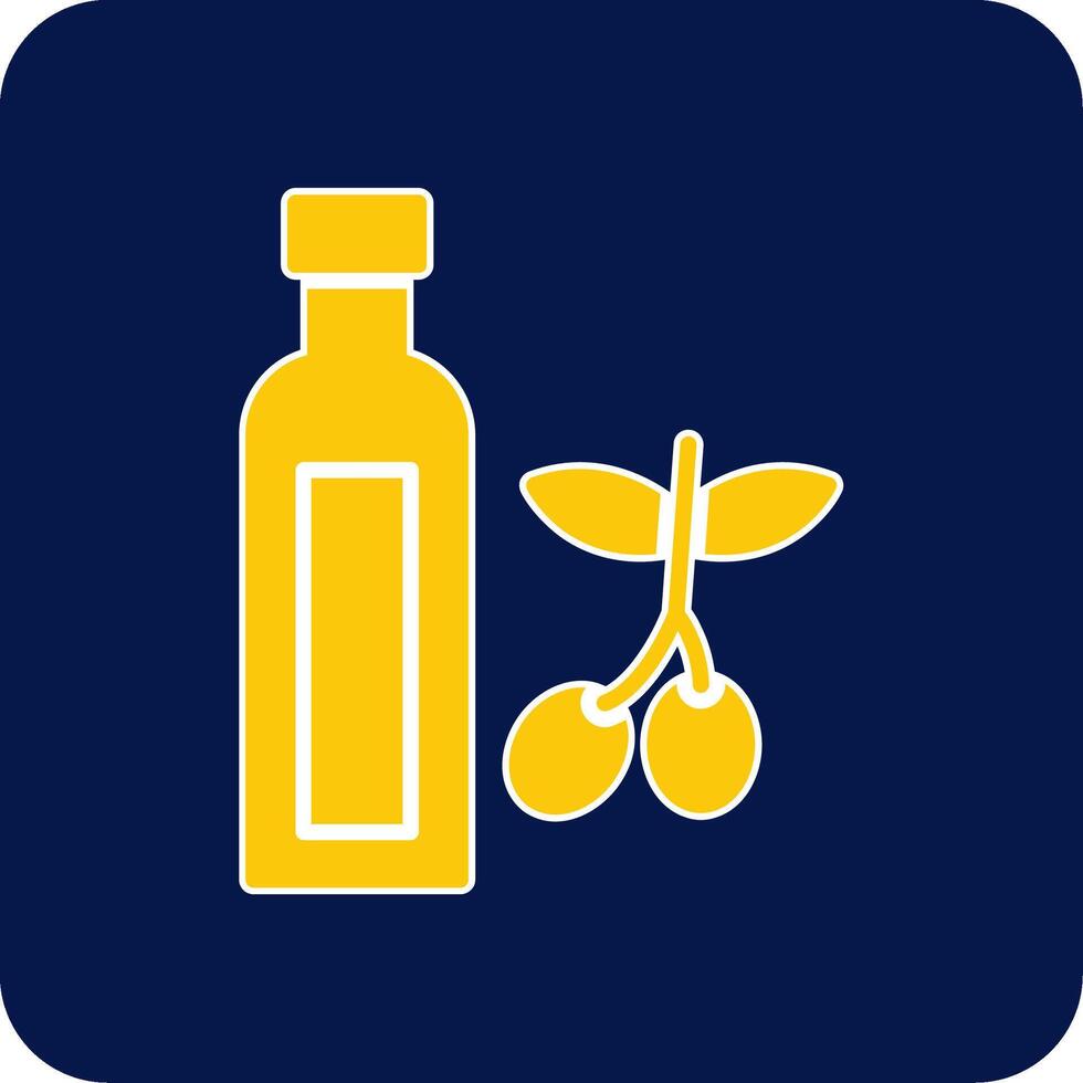 Olive Öl Glyphe Platz zwei Farbe Symbol vektor