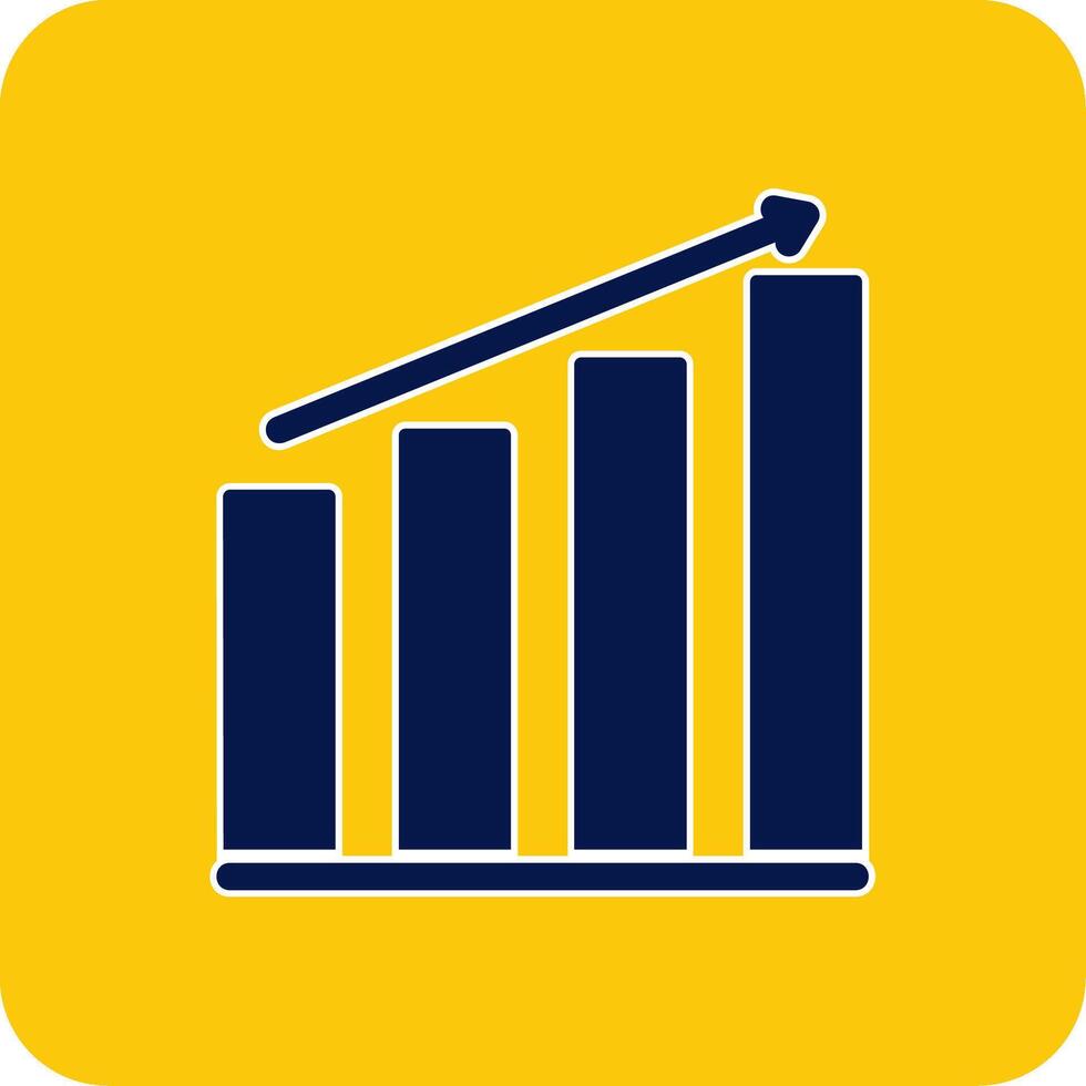 Bar Graph Glyphe Platz zwei Farbe Symbol vektor