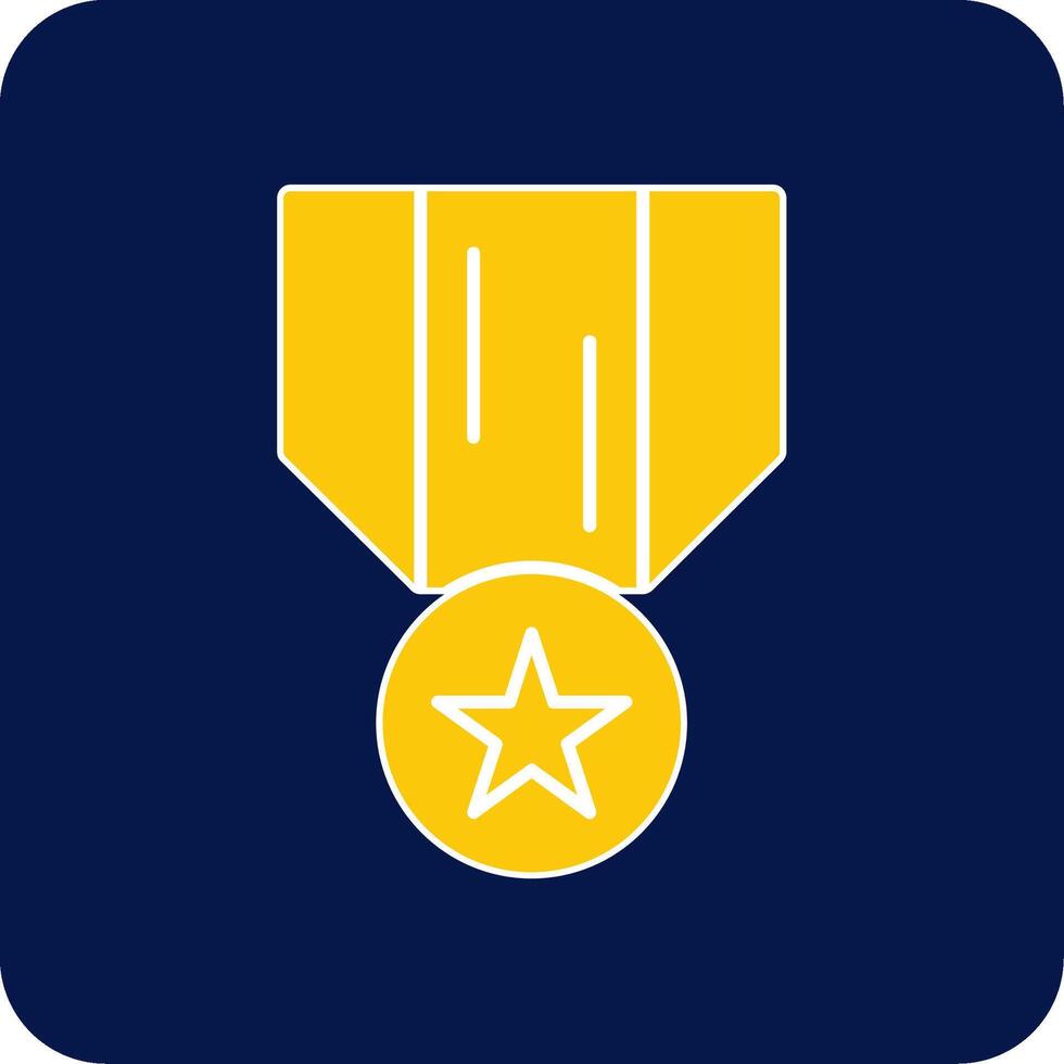 Medaille von Ehre Glyphe Platz zwei Farbe Symbol vektor