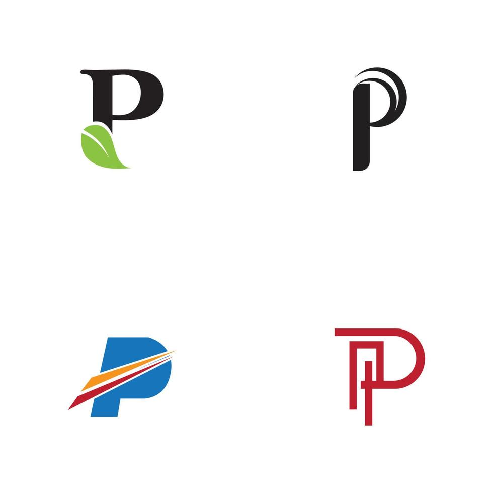 Buchstabe p Logo Vorlage Vektor Icon Design