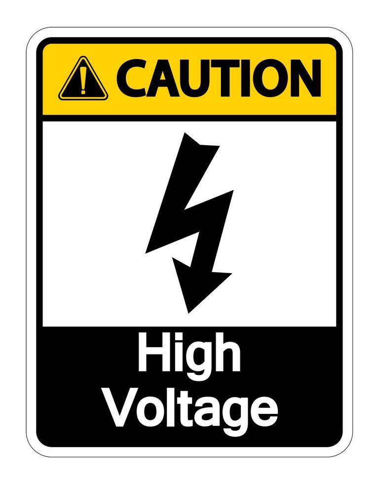 varning högspänningstecken på vit bakgrund vektor