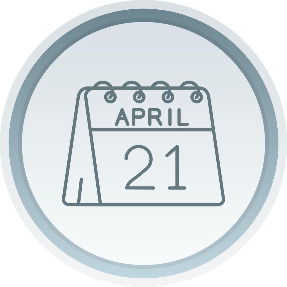 21:e av april linjär knapp ikon vektor
