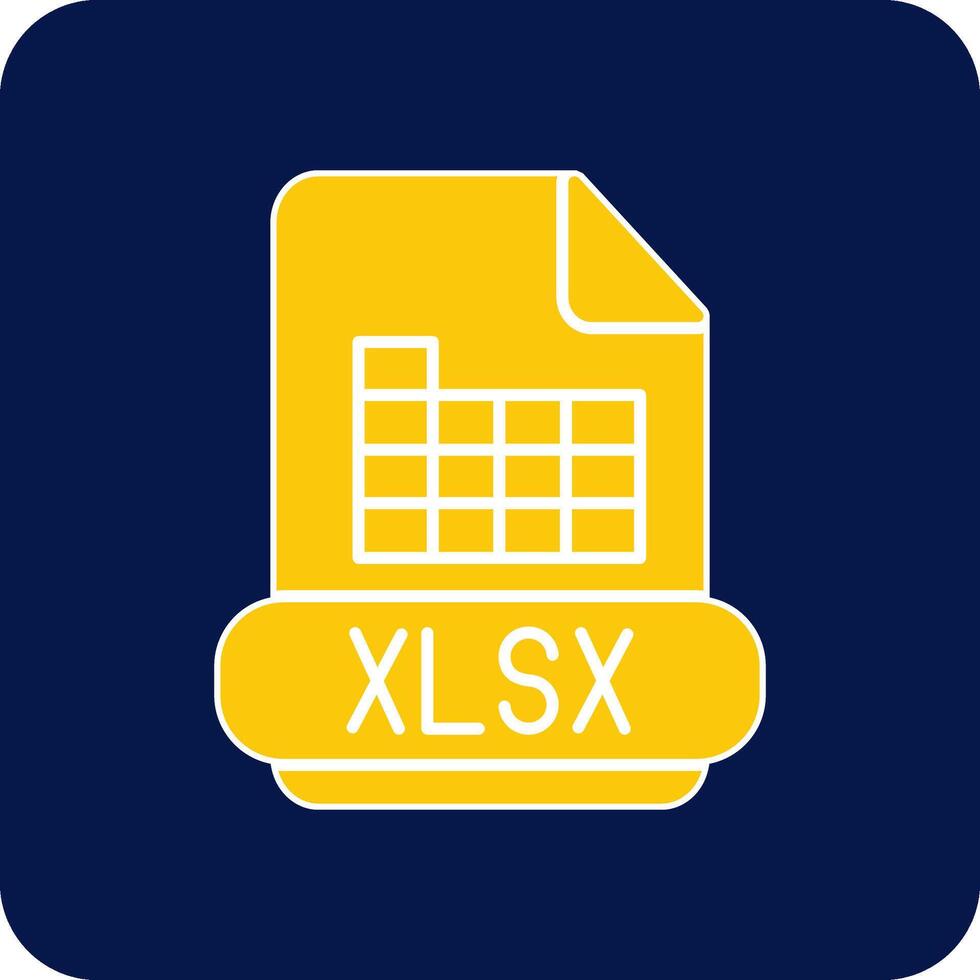 XLSX Glyphe Platz zwei Farbe Symbol vektor