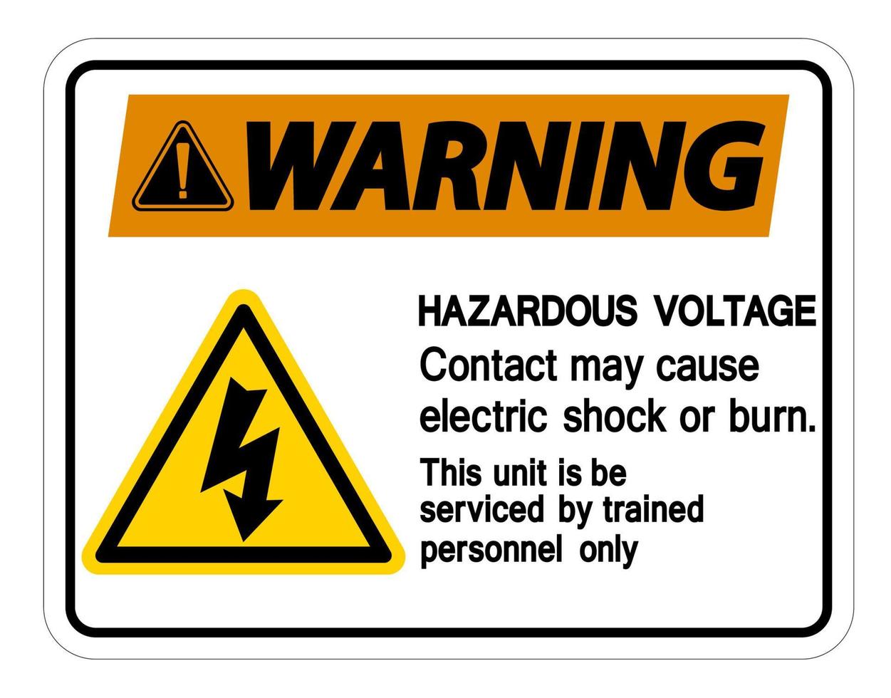 varning farlig spänningskontakt kan orsaka elektrisk stöt eller brännskylt på vit bakgrund vektor