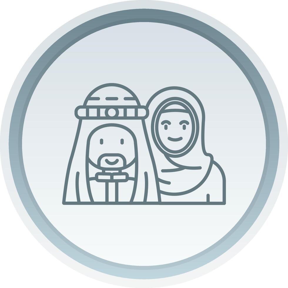 muslim linjär knapp ikon vektor