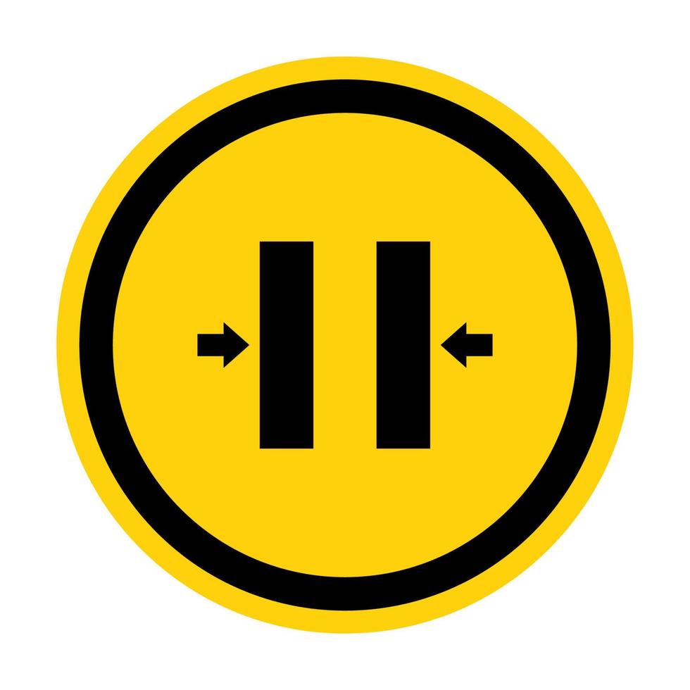 Crush Hazard Closing Hazard Symbol Zeichen isolieren auf weißem Hintergrund, Vektor-Illustration vektor
