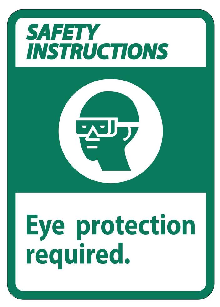 Sicherheitshinweise Zeichen Augenschutz erforderlich Symbol isolieren auf weißem Hintergrund vektor