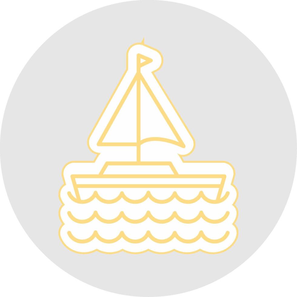 segla båt linje klistermärke Flerfärgad ikon vektor