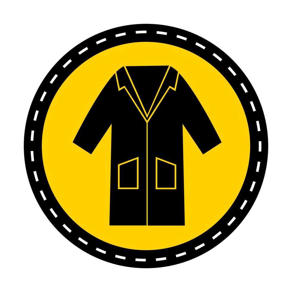 ppe icon. kläder smock symbol tecken på svart bakgrund vektor