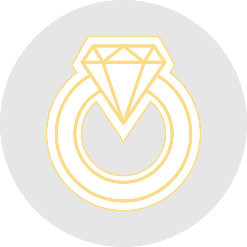 diamant ringa linje klistermärke Flerfärgad ikon vektor
