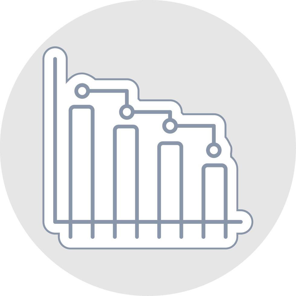 bar Graf linje klistermärke Flerfärgad ikon vektor