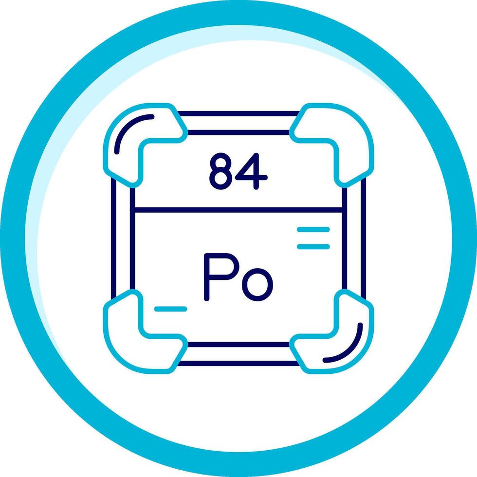 Polonium zwei Farbe Blau Kreis Symbol vektor