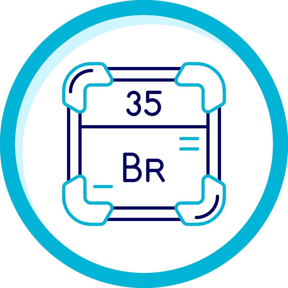 brom två Färg blå cirkel ikon vektor