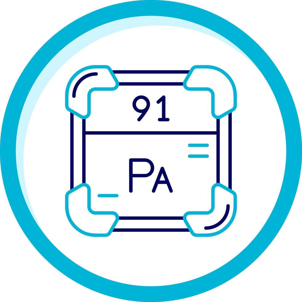 protaktinium två Färg blå cirkel ikon vektor