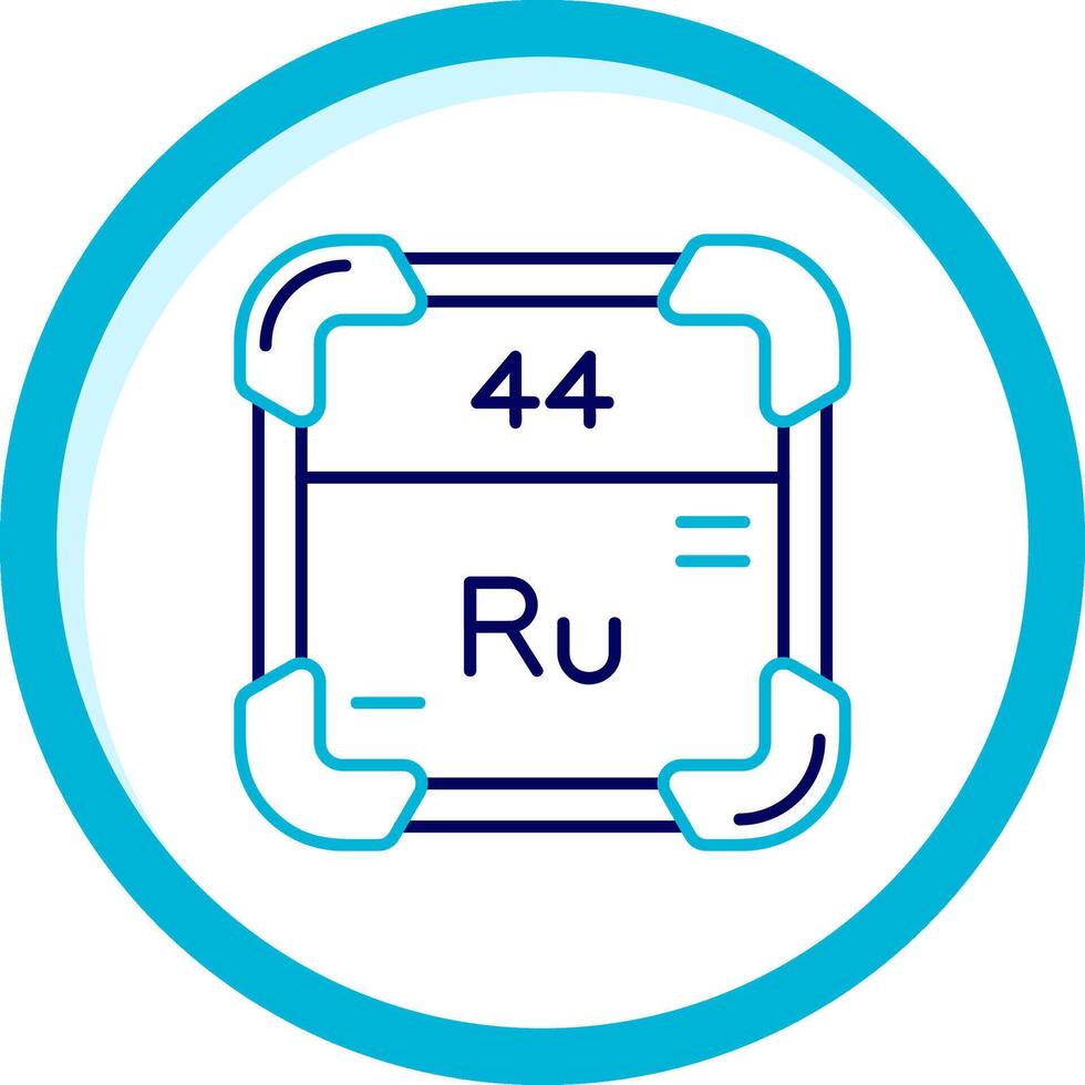 Ruthenium zwei Farbe Blau Kreis Symbol vektor