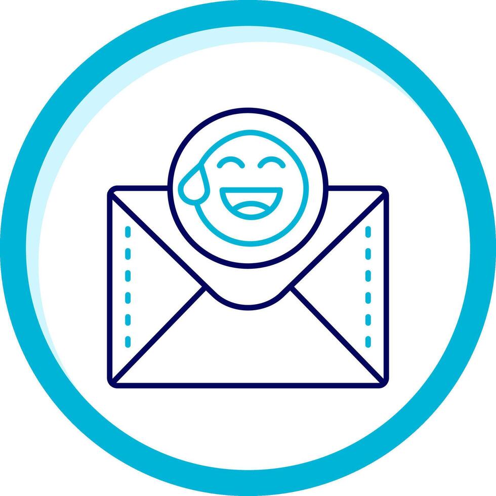 Emoji zwei Farbe Blau Kreis Symbol vektor