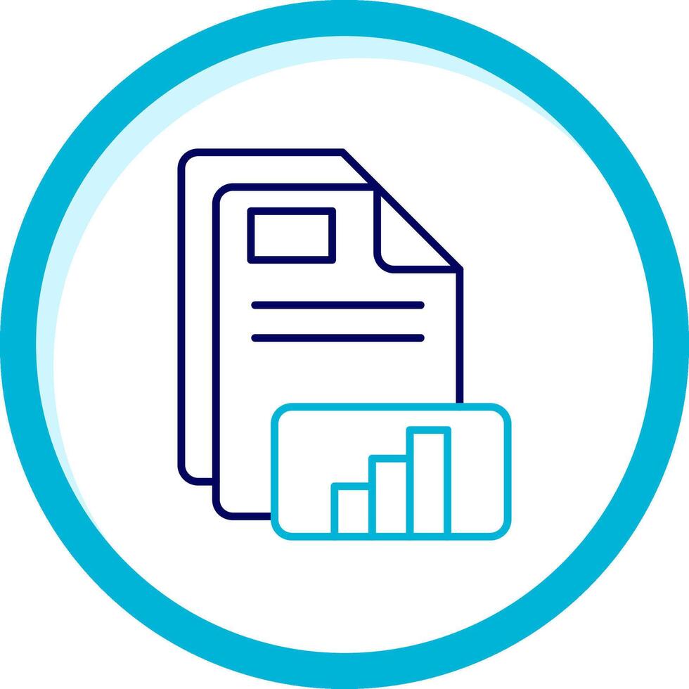 Diagram två Färg blå cirkel ikon vektor