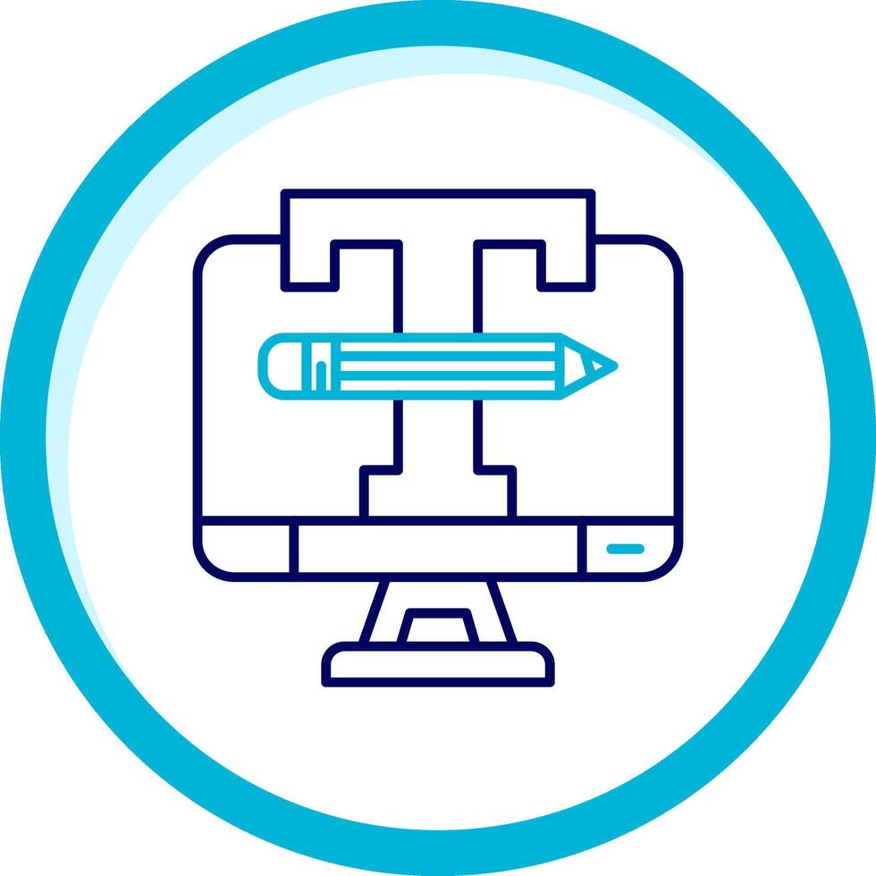 Logo Design zwei Farbe Blau Kreis Symbol vektor