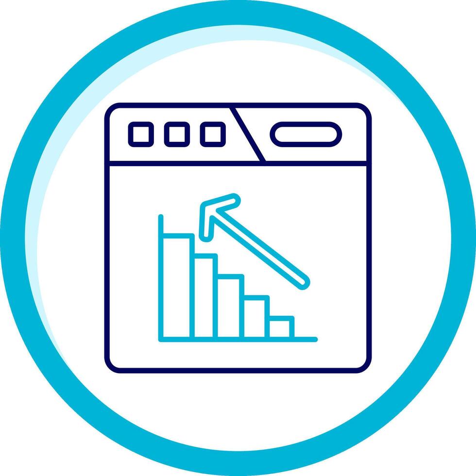 Bar Diagramm zwei Farbe Blau Kreis Symbol vektor