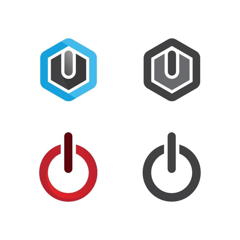 der Power-Vektor, Flash-Ogo und Thunderbolt und Icon Electricity Illustration Template Design vektor