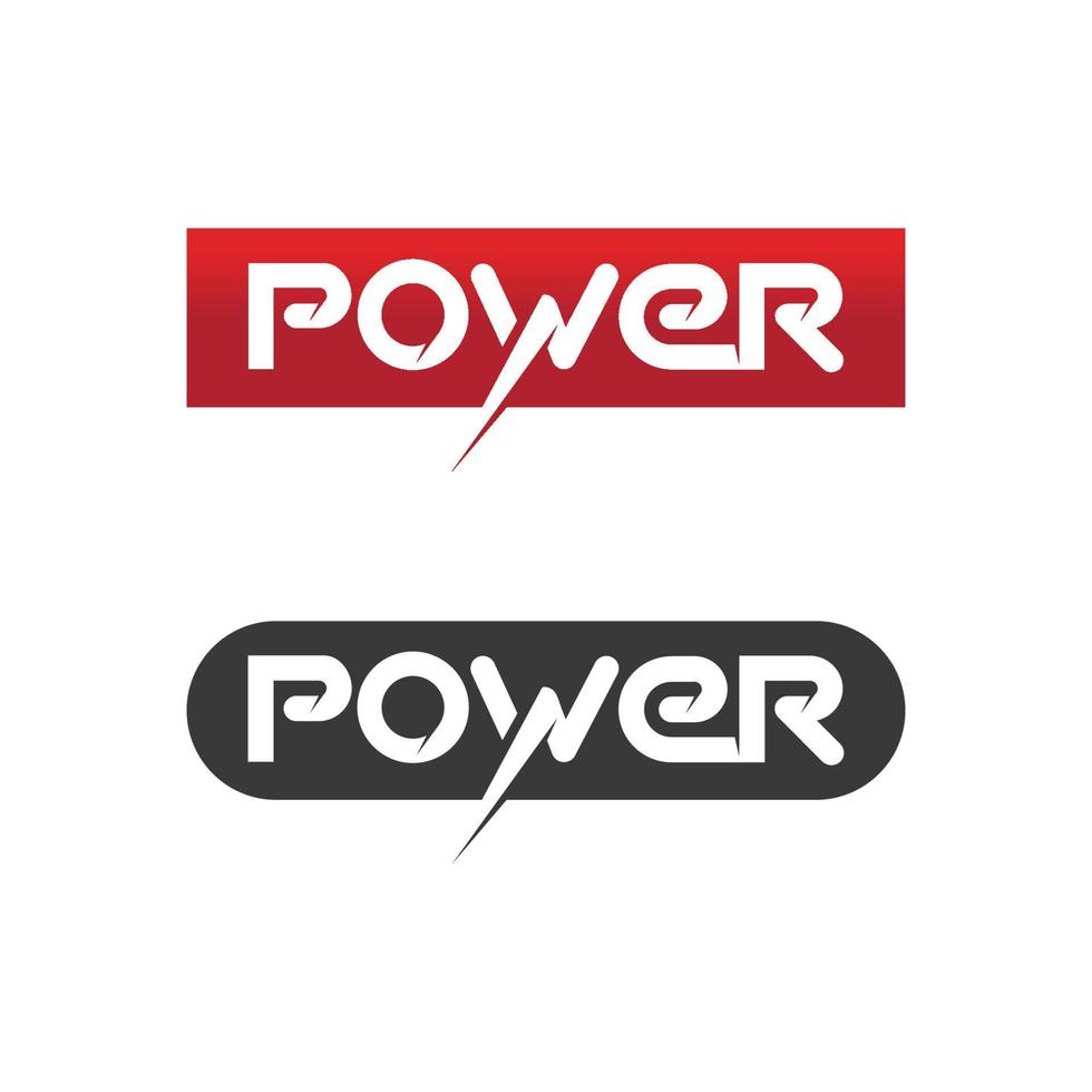 der Power-Vektor, Flash-Ogo und Thunderbolt und Icon Electricity Illustration Template Design vektor