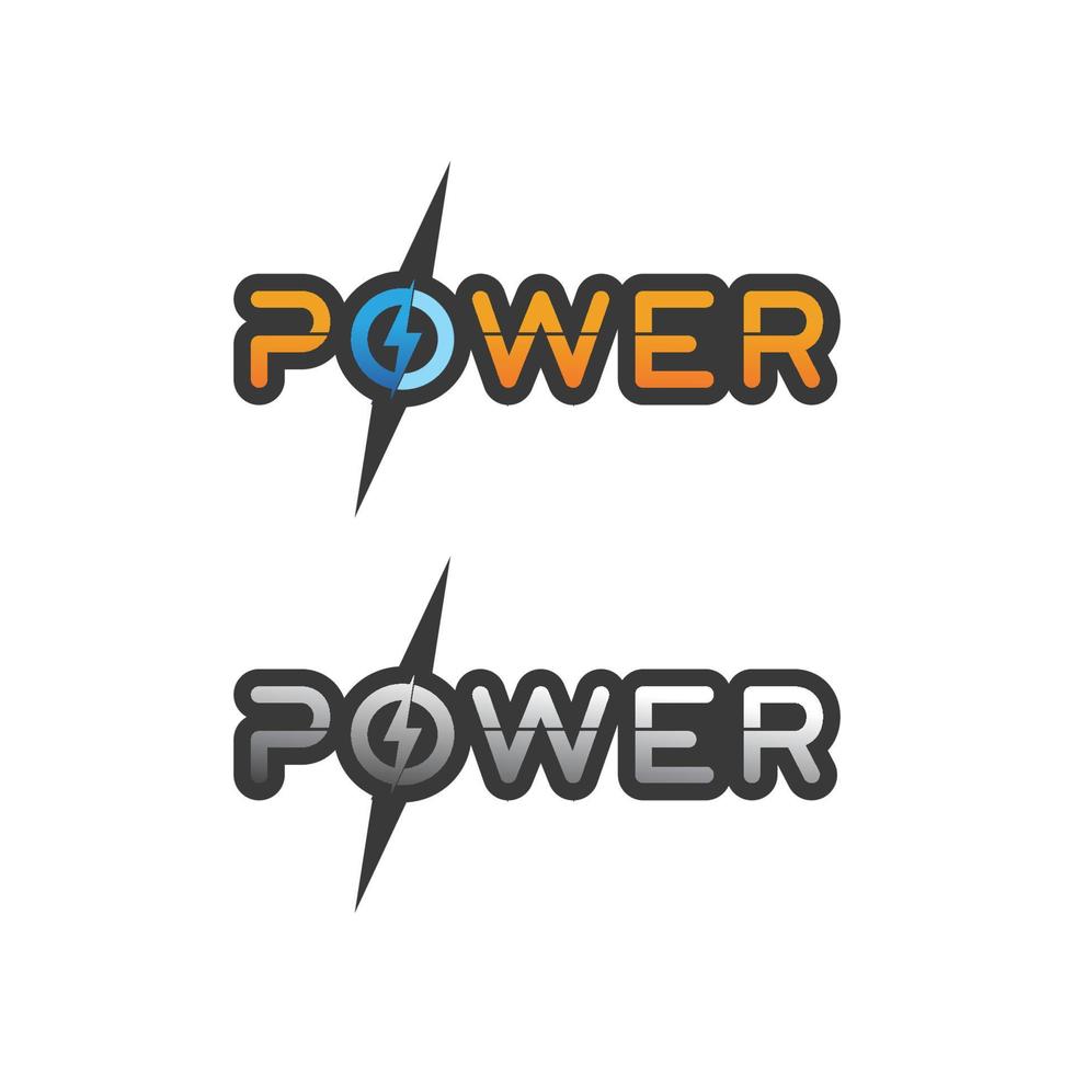 der Power-Vektor, Flash-Ogo und Thunderbolt und Icon Electricity Illustration Template Design vektor