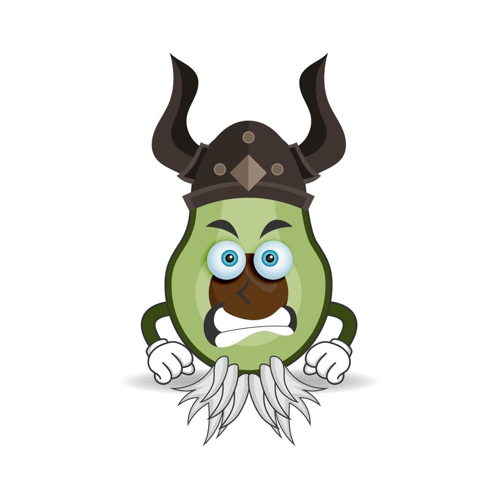 Der Avocado-Maskottchen-Charakter wird zum Kämpfer. Vektor-Illustration vektor