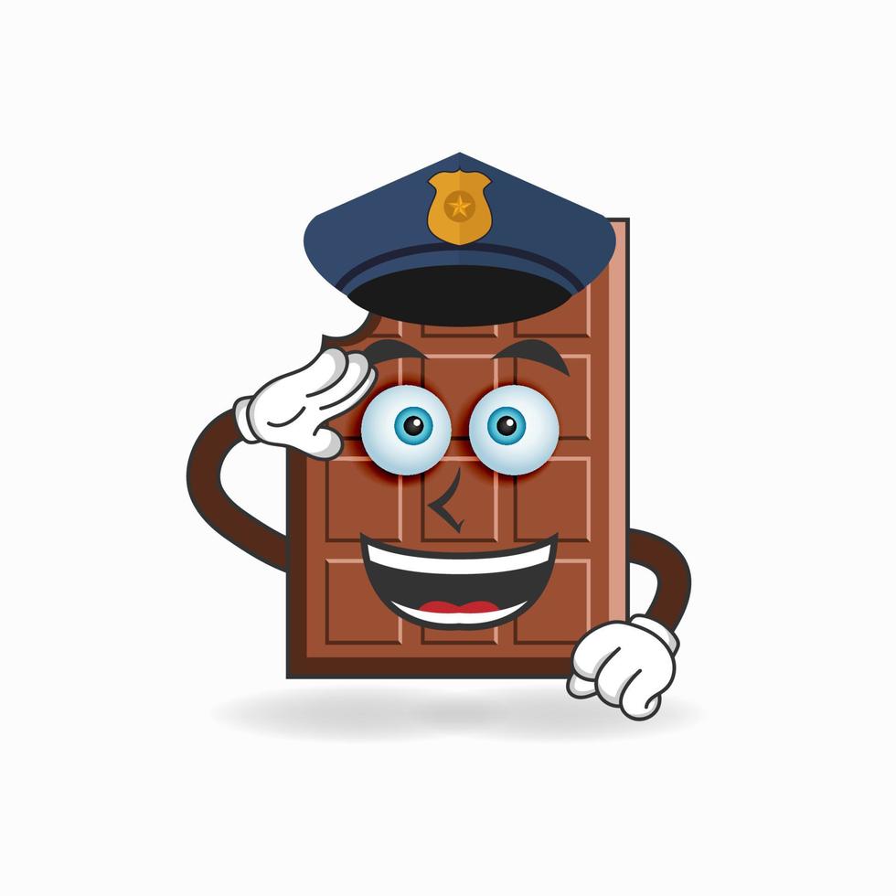 der Schokoladen-Maskottchen-Charakter wird zum Polizisten. Vektor-Illustration vektor