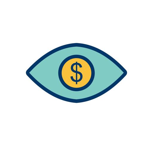 Augen-Dollar-Vektor-Symbol vektor