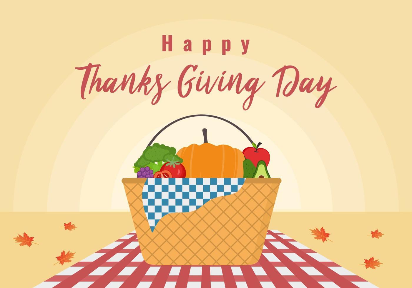 Thanksgiving-Nachricht mit Sammlung von Herbstkürbissen und Früchten vektor