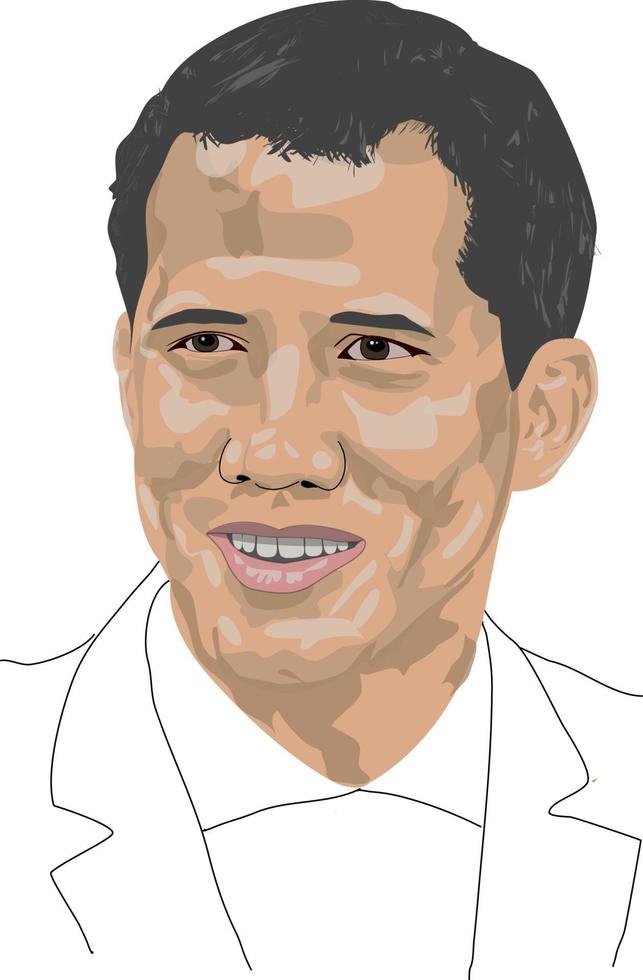 porträtt av juan guaido vektor