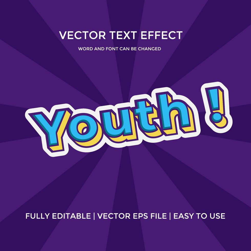 Jugend kreativer Vektortexteffekt editierbar vektor