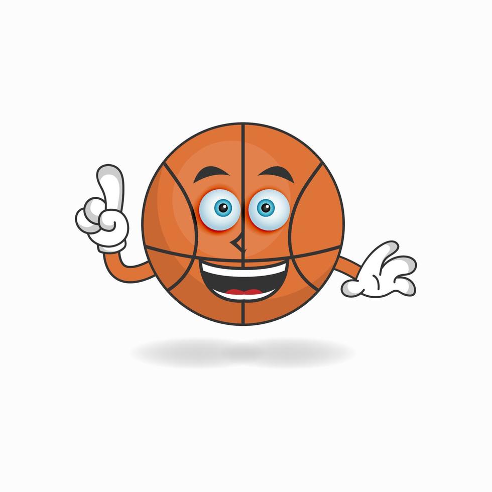 Basketball-Maskottchen-Charakter mit Lächeln-Ausdruck. Vektor-Illustration vektor