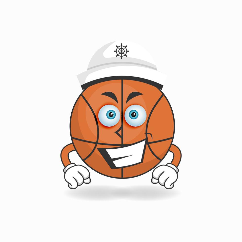 Der Basketball-Maskottchen-Charakter wird zum Kapitän. Vektor-Illustration vektor