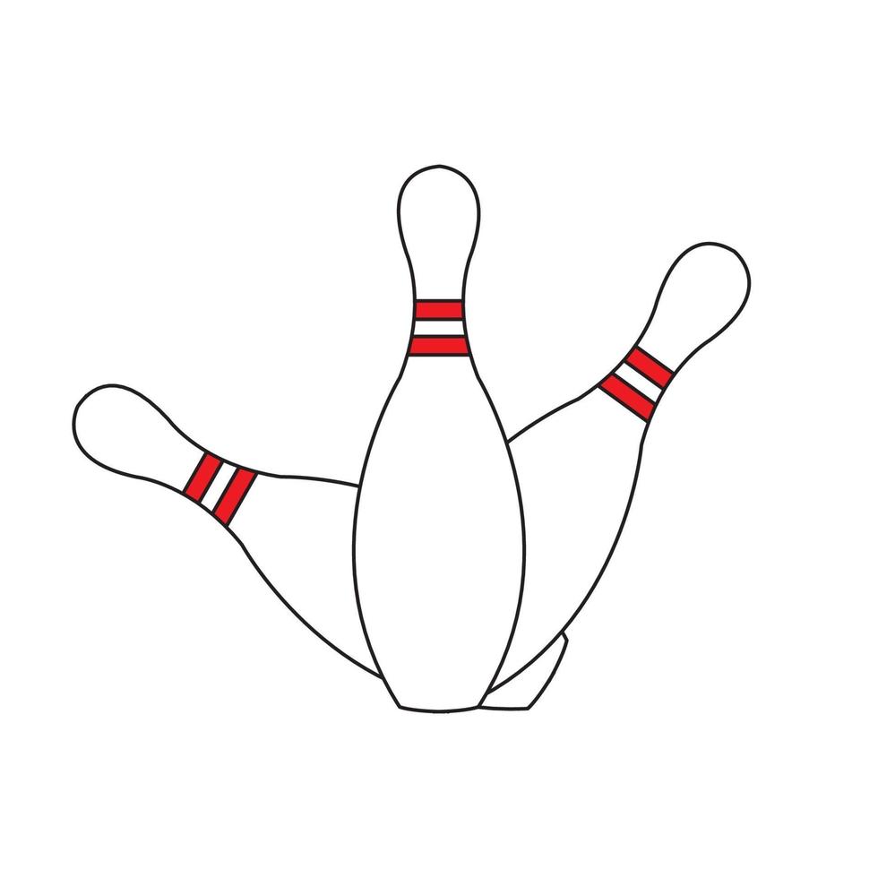 Illustrationsvektor drei Bowling-Pin Sport des Farbstil-Design-Vektors gut für Sport-Symbol vektor