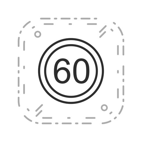 Vektor Geschwindigkeitsbegrenzung 60 Symbol
