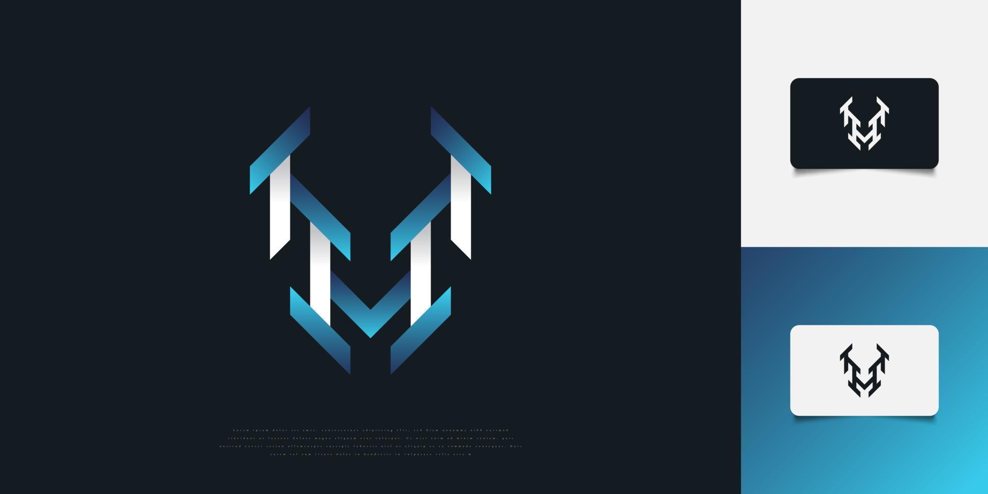 modernes und abstraktes buchstaben h-logo-design in blau-weißem farbverlauf. h Monogramm-Logo-Design-Vorlage. grafisches Alphabetsymbol für die Unternehmensidentität vektor