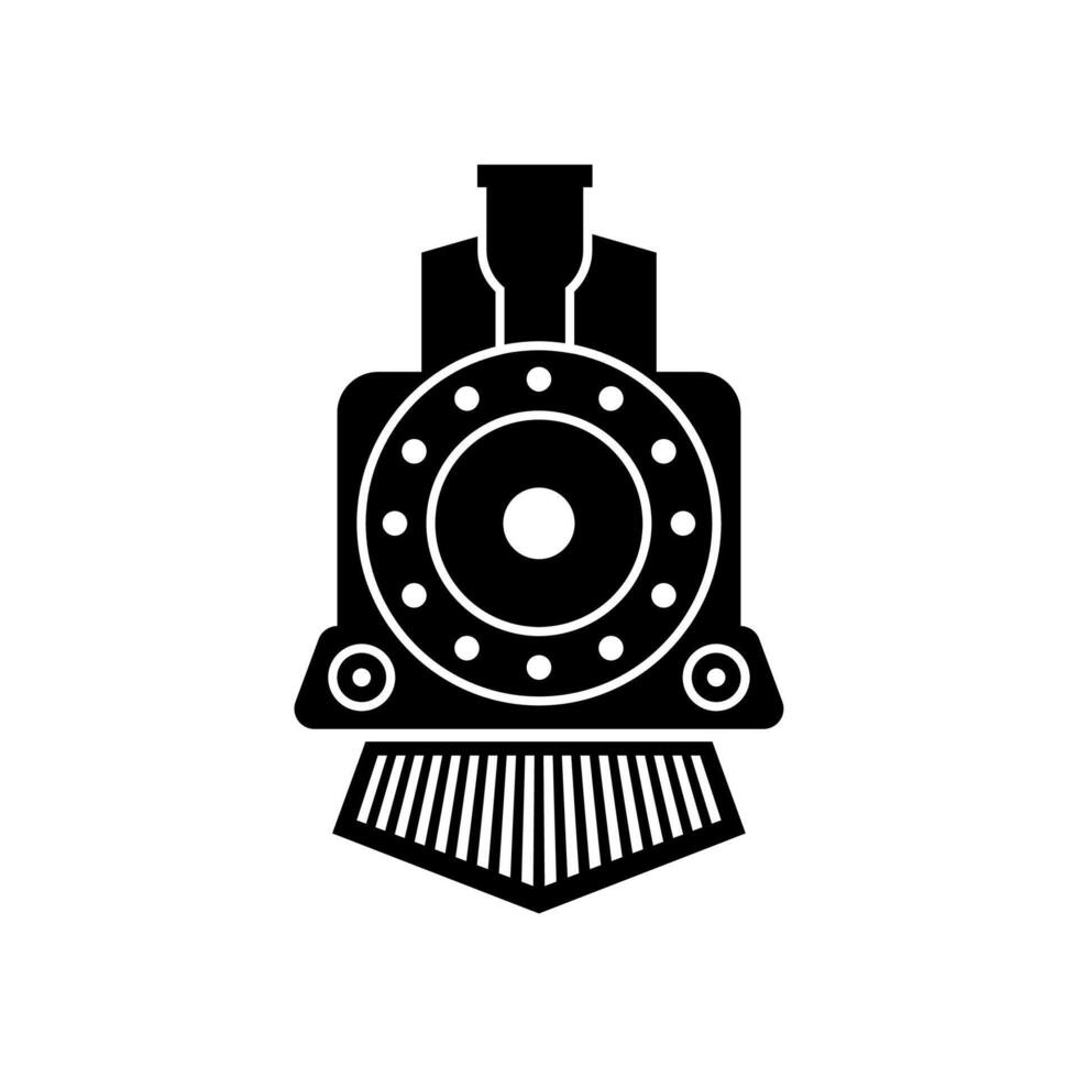 årgång gammal lokomotiv motor ikon eller logotyp design vektor