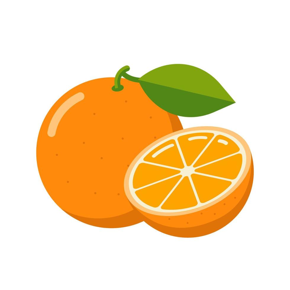 färsk orange frukt ikon vektor