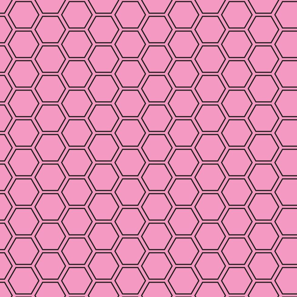 einfach abstrakt schwarz Farbe Hexagon Polygon Muster auf lite Rosa Hintergrund vektor