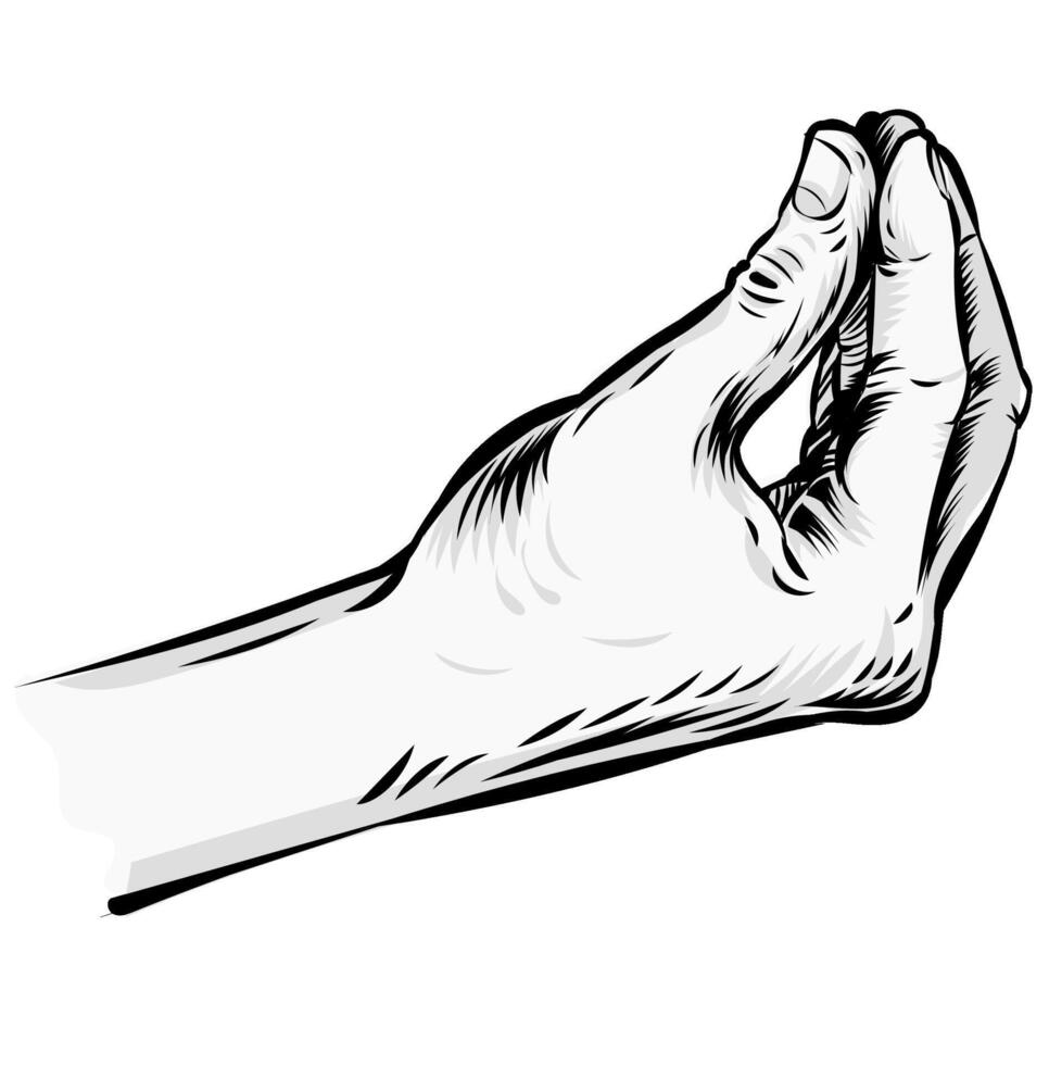 eingeklemmt Finger Vektor Symbol. isoliert Italienisch Hand. Illustration